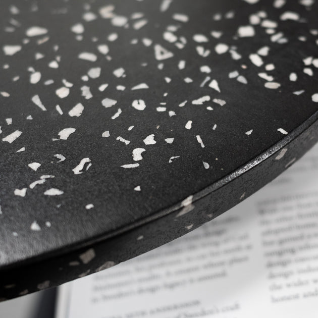 Melano Side Table High - Black + Terrazzo – EDITO