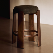 Granite Barstool - Olive + Walnut Stain