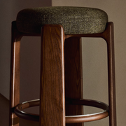 Granite Barstool - Olive + Walnut Stain