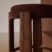 Granite Barstool - Brown + Walnut Stain
