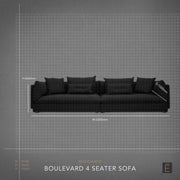 Boulevard 4 Seater Sofa - Charcoal