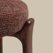 Granite Barstool - Brown + Walnut Stain