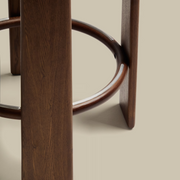 Granite Barstool - Brown + Walnut Stain