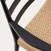 Analy Dining Chair - With Arms / Black + Cord