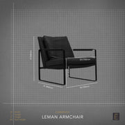 Leman Armchair - Houndstooth + Fabric