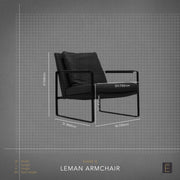 Leman Armchair - Tan + Leather