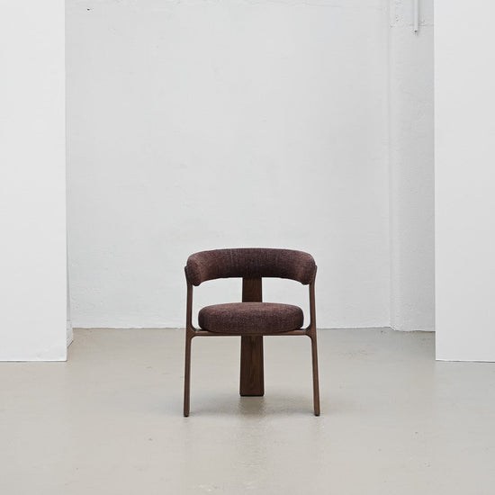 Granite Dining Chair - Brown + Walnut Stain