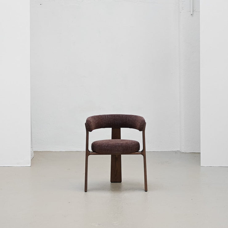 Granite Dining Chair - Brown + Walnut Stain