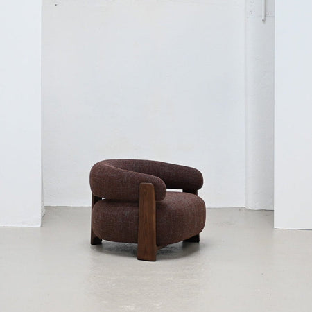 Granite Armchair - Walnut Stain + Brown