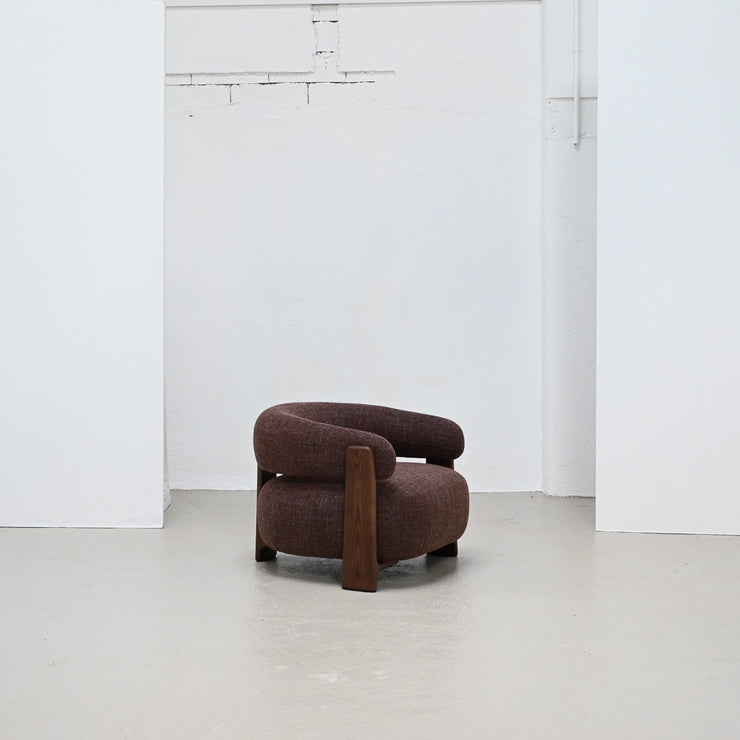 Granite Armchair - Walnut Stain + Brown