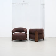 Granite Armchair - Walnut Stain + Brown