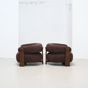 Granite Armchair - Walnut Stain + Brown