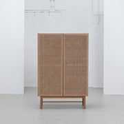 Racquet Vitrine - Oak + Rattan