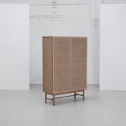 Racquet Vitrine - Oak + Rattan