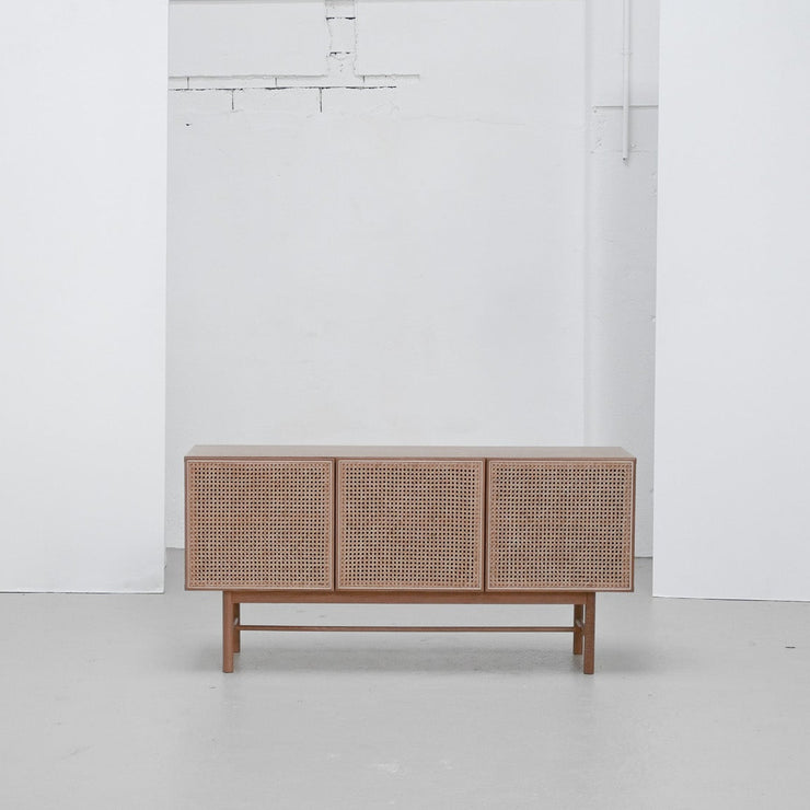 Racquet Sideboard - Oak + Rattan