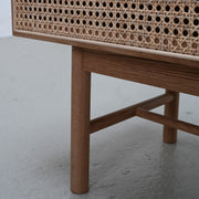 Racquet Sideboard - Oak + Rattan