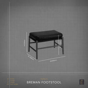 Bremen Footstool - Black + Oak