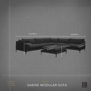 Sabine LAF Modular Sofa + Ottoman - Charcoal