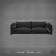Sabine 3 Seater Sofa - Beige + Leather