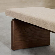 Topaz Bench Seat - Beige + Walnut Stain
