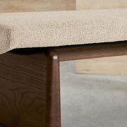 Topaz Bench Seat - Beige + Walnut Stain