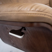 Blake Armchair / Footstool - Camel + Leather