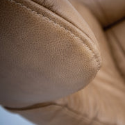 Blake Armchair / Footstool - Camel + Leather