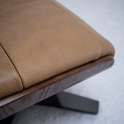 Blake Armchair / Footstool - Camel + Leather