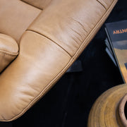 Blake Armchair / Footstool - Camel + Leather