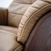 Blake Armchair / Footstool - Camel + Leather