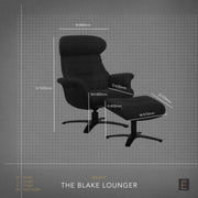 Blake Armchair / Footstool - Tan + Leather