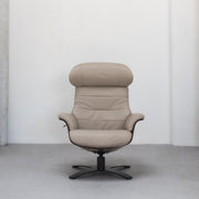 Blake Armchair / Footstool - Beige + Leather