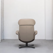 Blake Armchair / Footstool - Beige + Leather