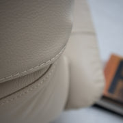 Blake Armchair / Footstool - Beige + Leather