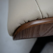 Blake Armchair / Footstool - Beige + Leather
