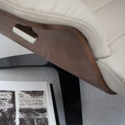 Blake Armchair / Footstool - Beige + Leather