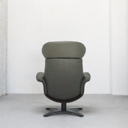 Blake Armchair / Footstool - Olive + Leather