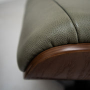 Blake Armchair / Footstool - Olive + Leather