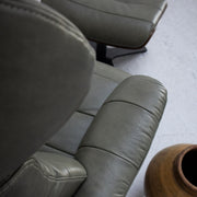 Blake Armchair / Footstool - Olive + Leather