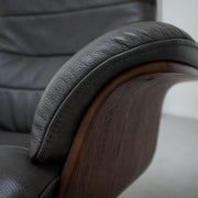 Blake Armchair / Footstool - Steel + Leather