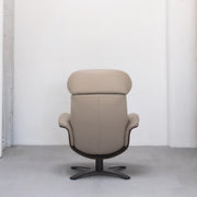 Blake Armchair / Footstool - Stone + Leather