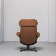 Blake Armchair / Footstool - Tan + Leather