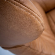 Blake Armchair / Footstool - Tan + Leather