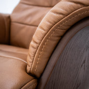 Blake Armchair / Footstool - Tan + Leather