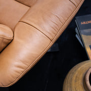 Blake Armchair / Footstool - Tan + Leather