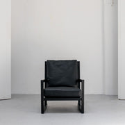 Simon Armchair - Black / Black + Leather