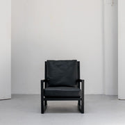 Simon Armchair - Black + Aniline Leather