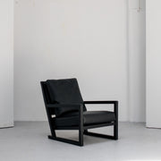 Simon Armchair - Black / Black + Leather