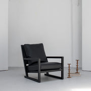 Simon Armchair - Black / Black + Leather