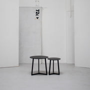 Teri Side Table Round - Med / Black + Oak